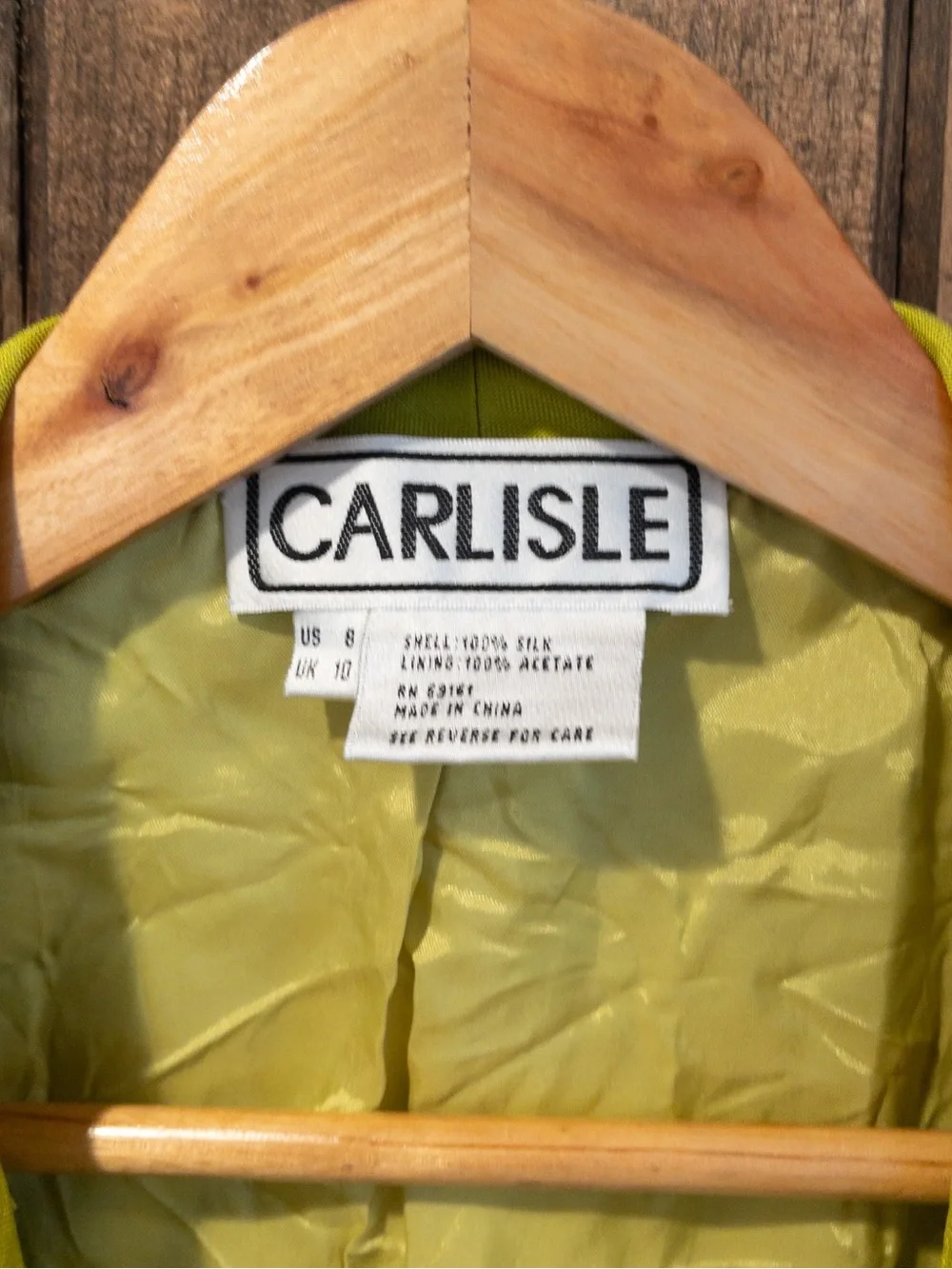 Vintage Carlisle 1990’s Silk Crop Blazer Jacket Chartreuse Lime Green
